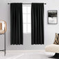 DONREN 99 Percent Blackout Curtain Panels for Bedroom - 72 Inch Length Thermal Insulating Blackout Rod Pocket Drapes for Small Windows (42 x 72 Inches,Set of 2 Panels,Black)