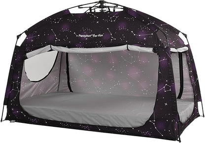 Indoor Instant Privacy Bed Tent for Sleeping,Quick Set-up Bed Canopies,Portable Bed Drapes with Large Space and 3 Doors (Starry, Full)