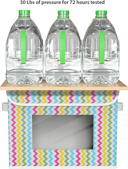 Univivi Fabric Foldable Storage Boxes [4-Pack] Large Collapsible Stackable Storage Bins with Lids, Closet Organizers and Storage Cube Basket for Home, Office, Bedroom (Colorful, 17”x 12” x 12”)