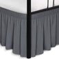 Biscaynebay Wrap Around Bed Skirts with Split Corners for Queen Beds 15" Drop, Dark Grey Adjustable Elastic Dust Ruffles Easy Fit Wrinkle Resistant Silky Luxurious Fabric Machine Washable