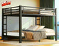 Higher Quality & Stronger Heavy Duty Metal Bunk Bed Frame Queen Over Queen Size for Adults Teens, Thickened More Stable Steel Bunkbed (Queen Over Queen-A)
