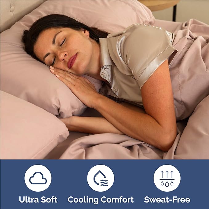 King Size 4 Piece Sheet Set - Comfy Breathable & Cooling Bed Sheets Set - Hotel Luxury Bedding for Women, Men, Kids, Teens, Boys & Girls - Deep Pockets, Ultra-Soft and Wrinkle Free - Oeko-Tex - Mauve