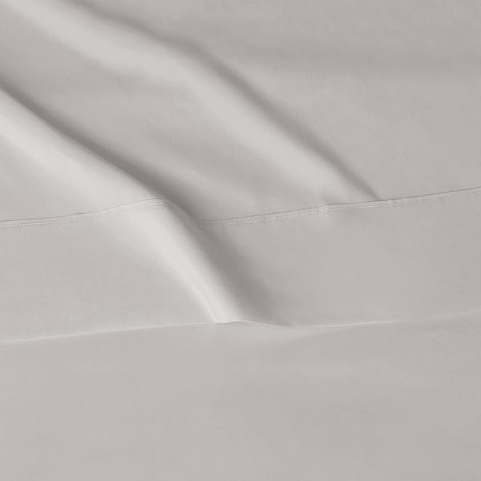 Amazon Basics Lightweight Super Soft Easy Care Wrinkle Free Microfiber 3 Piece Bed Sheet Set with 14-Inch Deep Pockets, Twin, Light Gray, Solid, Kids, Men & Women Bedding (Pack of 4)