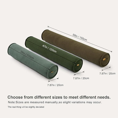 Body Pillow for Adults – Corduroy Long Round Bolster Pillow for Bed, Cuddle Pillow with Full Support for Side Sleepers & Restful Sleep,59 x 7.87 Inches,Martini 0live