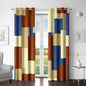 Terracotta Blue 100% Blackout Curtains for Bedroom 84 inch Long 2 Panels Set Modern Abstract Geometric Black Out Curtains Insulated Room Darkening Window Drapes for Living Room, 52Wx84L