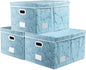 PRANDOM Extra Large Collapsible Storage Cubes with Lids Fabric Decorative Storage Bins Boxes Organizer Baskets with Cover Handles for Bedroom Closet Living Room 19.6x15.7x11.8 Inch 3 Pack