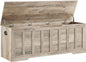 51.2" Storage Chest Extra Large,Storage Bench with 2 Safety Hinges,Shoe Bench,51.2 * 15.7 * 19.1 inches,Wooden Trunk for Bedroom,livingroom,entryway,Supports 220 lb,Easy Assembly(Greige
