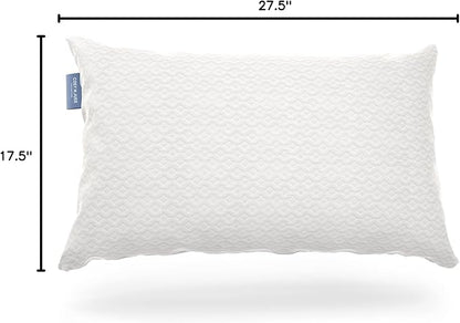 Cosy House Collection Luxury Rayon Derived from Bamboo Shredded Memory Foam Pillow - Adjustable & Removable Fill - Cool & Breathable Cover with Zipper for Side, Back, & Stomach Sleepers (Queen)