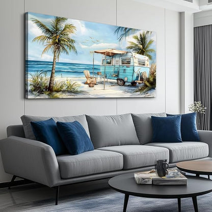 ERQINHUA Large Wall Art For Living Room Canvas Wall Decor For Office Bedroom Decorations Marine Beach Landscape Painting Artwork Modern Beach Posters Aesthetic Home Decor Wall Pictures 24"x48"