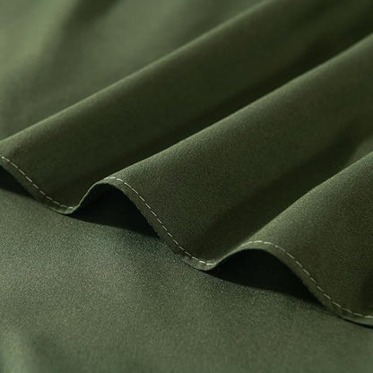 Bed Skirt Queen Size Ruffled Bed Skirt with Split Corners, 16 Inch Drop Dust Ruffle Bed Skirts with Platform, Green