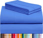 LuxClub 4 PC Sheet Set Bed Sheets Deep Pockets 16" Eco Friendly Wrinkle Free Cooling Machine Washable Hotel Bedding Silky Soft - Marine Blue California King