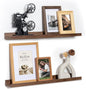 Fun Memories Picture Ledge Shelf, 24 Inch Floating Shelves Set of 2, Nursery Book Shelves for Toys Storage, Kids Bookshelf Wall Mounted for Wall Decor Books Photo Frames, Walnut
