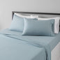 Amazon Basics Lightweight Super Soft, Wrinkle-Free Easy Care Microfiber 4 Piece Bed Sheet Set with 14-Inch Deep Pockets, Full, Spa Blue, Solid