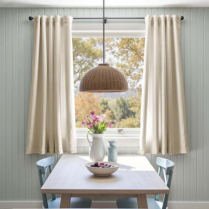 Lazzzy Velvet Blackout Curtains Thermal Insulated Room Window Drapes Super Soft Luxury Curtains for Living Room Bedroom Rod Pocket 2 Panels, Beige, 52" W x 72" L
