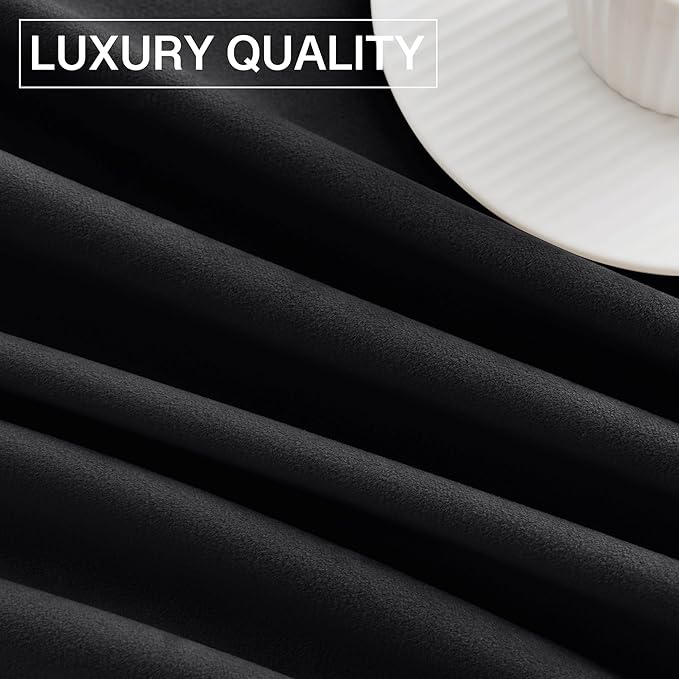 StangH Black Blackout Velvet Curtains 90 inches Long Thick Heavy Privacy Doorway Room Dividers Thermal Insulated Window Curtains for Bedroom Kitchen, W42 x L90, 2 Panels