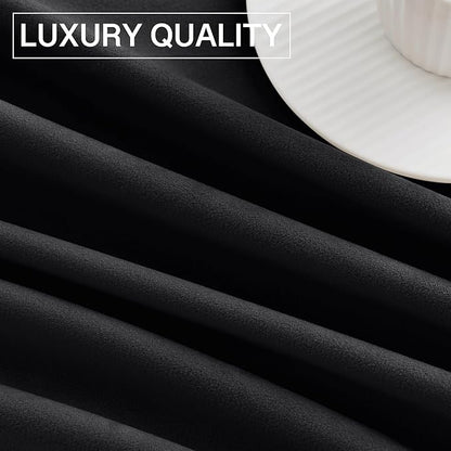 StangH Black Blackout Velvet Curtains 90 inches Long Thick Heavy Privacy Doorway Room Dividers Thermal Insulated Window Curtains for Bedroom Kitchen, W42 x L90, 2 Panels