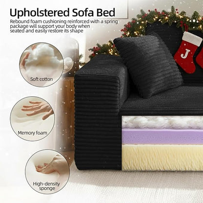 Single Cloud Sofa, Giant Bean Bag Chair with High Backrest & Wider Armrest, Foam Boneless Couch for Small Spaces, Comfy Furry Sofas with Pillows for Living Room, Bedroom, Apartment, Dorm, Office