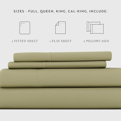 Linen Market Bed Sheets for King Size Bed (Sage) - Sleep Better Than Ever with These Soft and Cooling King Sheets - Deep Pocket Fits 16" Thick Beds - 4 Piece King Sheet Set