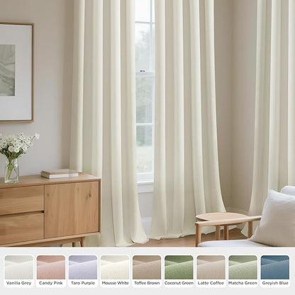 Joydeco White Velvet Curtains 90 Inches 2 Panels, Luxury Thermal Insulated Soft White Curtains for Bedroom & Living Room, Room Darkening Velvet Drapes, Rod Pocket (52W x 90L)