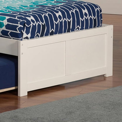 AFI Concord Twin Size Platform Bed with Footboard & Twin Trundle in White