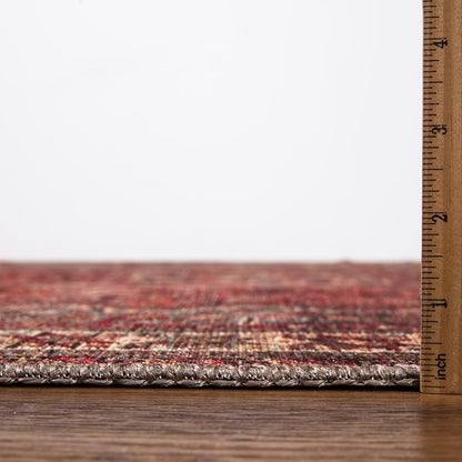 Keen Home Design 2x10 Rug - Machine Washable Runner Rug with Non-Slip Backing, Ideal for Hallway, Entryway, Kitchen, Laundry Room - Vintage, Easy Clean, Durable, Low Pile - (2'6" x 10')