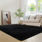 duduta Black Soft Fluffy Rug 5x8 ft, Shag Fuzzy Plush Rectangle Carpet for Bedroom Nursery Living Room Home Decor