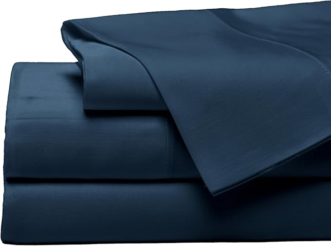 Cozy Earth Luxury Bed Sheet Set - 100% Viscose from Bamboo Fabric, Ultra-Soft & Breathable, Fits Regular & Deep Pocket Mattresses up to 20" - 4 Pieces Full Set Pacific Blue