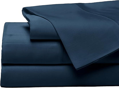 Cozy Earth Luxury Bed Sheet Set - 100% Viscose from Bamboo Fabric, Ultra-Soft & Breathable, Fits Regular & Deep Pocket Mattresses up to 20" - 4 Pieces Full Set Pacific Blue