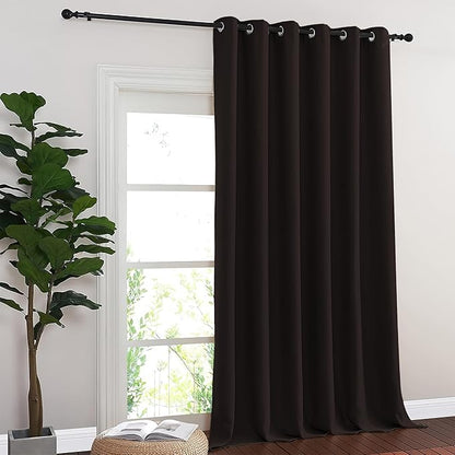 NICETOWN Toffee Brown Blackout Curtains for Bedroom 95 Inch Length - Thermal Insulated Room Darkening Privacy Grommet Window Drapes for Boys Room, Set of 1 Panel, 80 x 95 Inch