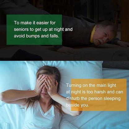 Vansky Motion Activated Bed Light, Flexible LED Strip Motion Sensor Night Light Bedside Lamp Illumination with Automatic Shut Off Timer (Warm Soft Glow)-Dual Light Strips Kit