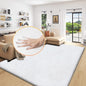 White Fluffy Living Room Rugs 6x9 Area Rug Washable Shag Rugs for Bedroom Faux Rabbit Fur Nursery Rug Rectangle Rug