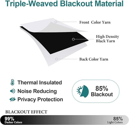 ChrisDowa Grommet Room Darkening Curtains for Bedroom and Living Room - 2 Panels Set Thermal Insulated Blackout Curtains (Greyish White, 52W x 45L)