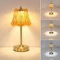 Small Table Lamp with 5200mAh Battery & Touch Control - 3 Adjustable Color Temperatures, Dimmable Rechargeable Table Lamps for Living Room, Bedroom, Bedside (Amber Rose)