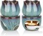 ComSaf Wax Melt Burners Essential Oil Burner Set of 2, Aromatherapy Aroma Burner Ceramic Oil Diffuser Candle Tealight Holder Home Bedroom Decor Christmas Housewarming Gift