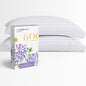 Carressa Linen 100% Egyptian Cotton King Size Pillow Cases Set of 2 - Luxury 600 Thread Count Stripe White King Pillowcases, Soft, Cooling Breathable Sateen Weave Hotel Quality Damask Pillow Cover