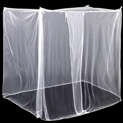 4 Corners Mosquito Net for Mosquiteros para Camas Bed Canopies Netting Bed Drapes Rectangular Mosquito Mesh for Camping Home Outdoor Travel(White,L75 X W59 X H67 Inch,1 Opening)
