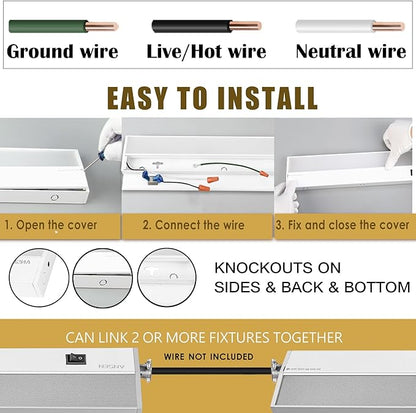 Ansen 2Packs of Under Cabinet Lighting Hardwired, 18in 15W 998LM Dimmable Led Light for Kitchen/Closet, CRI 92+, R9 90+, 3 Color Temperature, 3000K/4000K/5000K(Warm White, Cool White, Daylight)