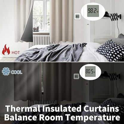 BGment Thermal Insulated 100% Blackout Curtains for Bedroom with Black Liner, Double Layer Full Room Darkening Noise Reducing Grommet Curtain (52 x 63 Inch, Cashmere, 2 Panels)