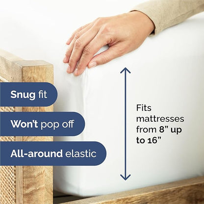 King 6 Piece Sheet Set - Cooling, Comfy & Breathable - Hotel Luxury Bedding, Includes Fitted Sheet for Women, Men, Kids and Teens - 1 Flat, 1 Fitted Sheet, 4 Pillowcases with Deep Pockets - White