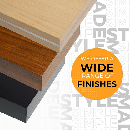 HÜNGSMART 48 Inch Wooden Floating Shelf – Supports 300lbs – Carpenter Designed - Engineered Wood with 4 x Walnut Finish – Includes Laser Welded Precision Wall Bracket (48 inches x 11 13/16 inches)