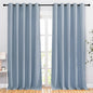 NICETOWN Vintage Blue Curtains 110 inches Long, Grommet Thermal Insulated Blackout Curtains Privacy Window Treatments Sound Reducing for Bedroom/Living Room, W66 x L110, 2 Panels