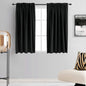 DONREN 99% Blackout Curtains for Bedroom - Thermal Insulating Blackout Rod Pocket Drapes for Small Windows (42 x 54 Inches,Set of 2 Panels,Black)