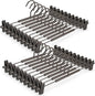 VWV 20-Pack Adjustable Women's Skirt and Pants Hangers, Durable, Space-Saving, Suitable for Jeans, Shorts, Underwear, Sports Bras (Matte Gunmetal)