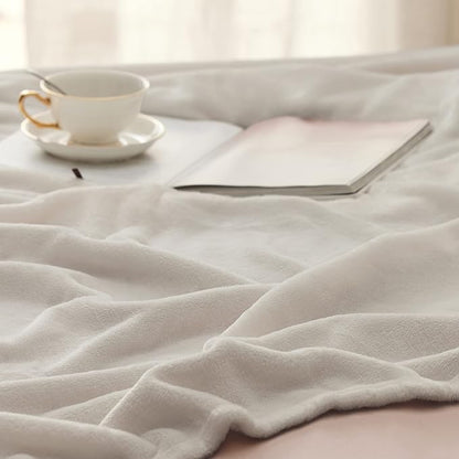 Bedsure GentleSoft Fleece Blanket King Size Linen - 280GSM Soft Lightweight Plush Cozy Blankets for Bed, Sofa, Couch, Travel, Camping