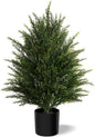 Mavis's Diary Artificial Topiary Ball Tree, Indoor Realistic Faux Boxwood Bush Potted Plants, Outdoor Fake Shrubs Cedar Evergreen Plants for Home Living Room Front Porch Decor (1, 2ft)