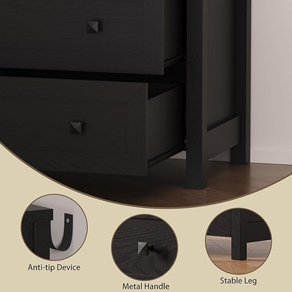 3-Drawer Dresser, Small Wooden Chest of Drawers with Metal Knobs, Water-Resistant Top, Storage Organizer with Anti-Tip Kit for Bedroom, Nursery, Living Room