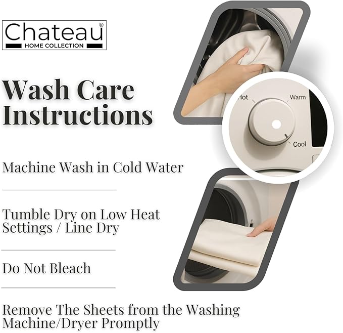 CHATEAU HOME COLLECTION 400 Thread Count Cotton Bed Sheets twinSize Bed Set Fits Upto 17" twinMatress, 3 Piece Soft Sateen Weave Machine Washable Luxury Beige Bedding- Ivory