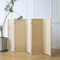 5 Panel Short Room Divider Screen,Beige Freestanding Partition,Small Bamboo Panel Divider for Room Seperation,3.95 FT Tall