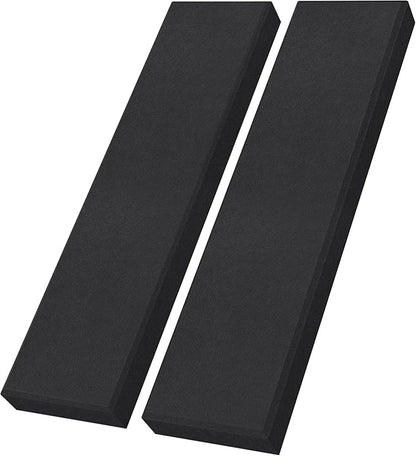 UMIACOUSTICS 2 PCS Fiberglass Acoustic Panels, 48x12x2 Inches Sound Absorbing Panels,Sound Proof Panels for Studios, Office, Home Theater. (Black)