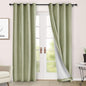 Macochico Thermal Blackout Chenille Curtains 100% Blackout Window Draperies for Living Room Bedroom Auditorium Banquet Hotel Green Tint Curtains with Tieback Classic Home Decor 72" Wx102 L 1 Panel